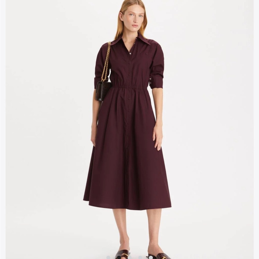 Tory Burch Eleanor Shirtdress in Plum